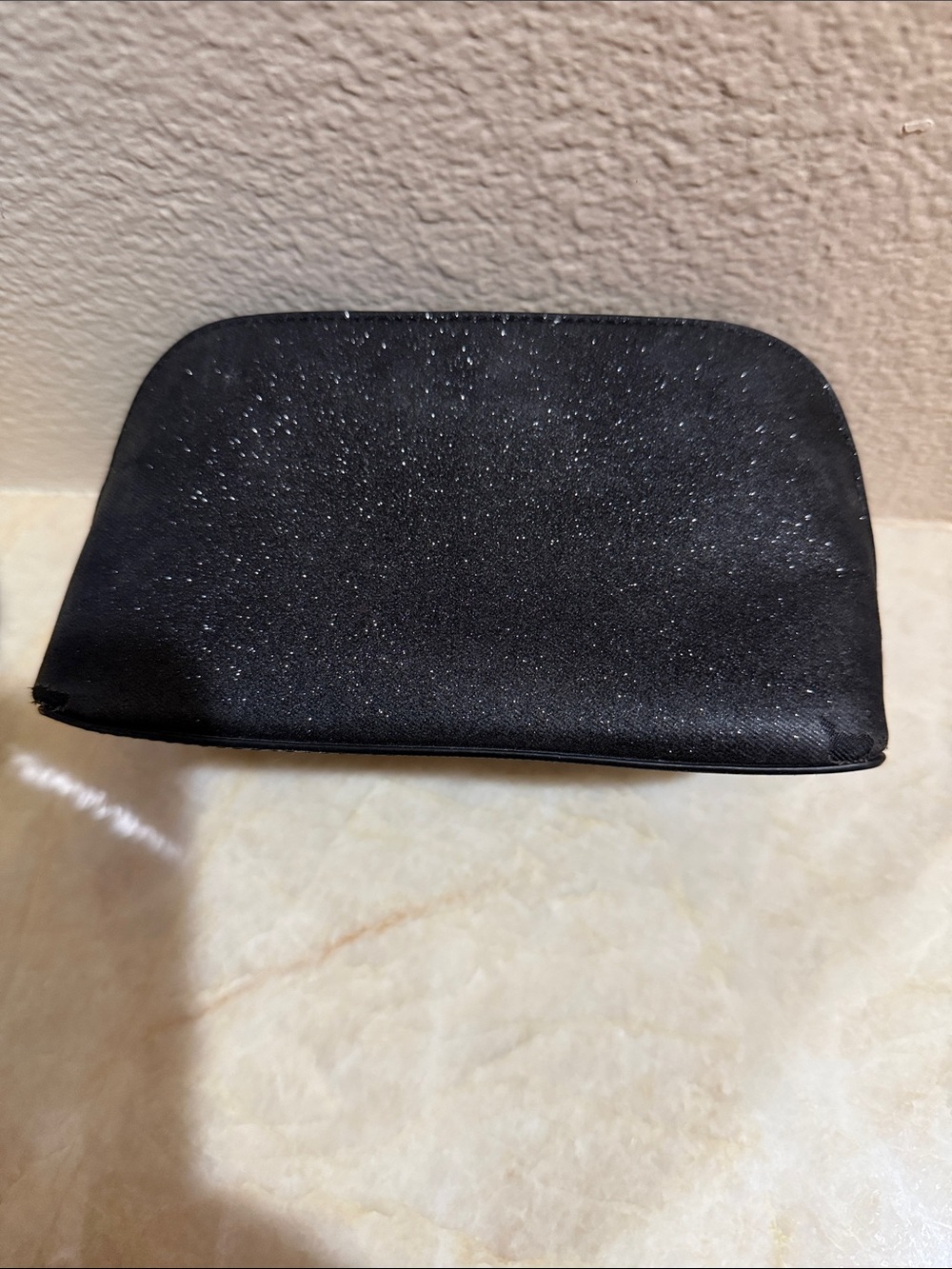 kate spade New York Black Glitter Cosmetic Bag 7.24" W x 4.01" H x 3.54" D - Picture 3 of 15